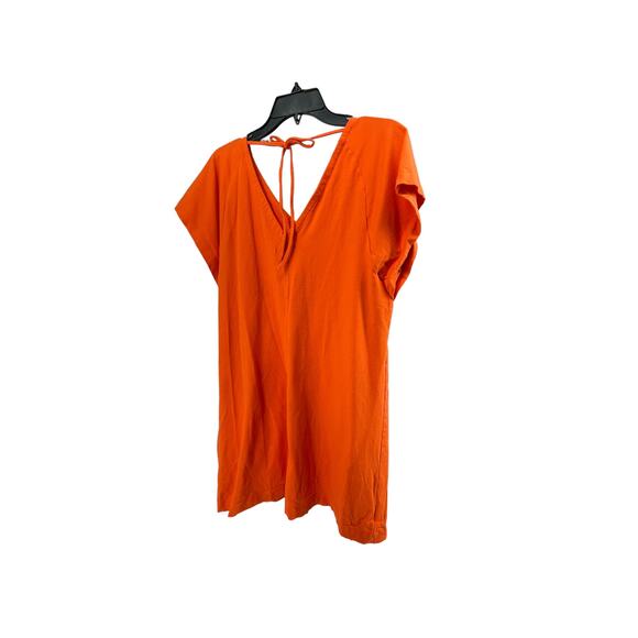 Free Assembly Orange Short Sleeve Tie Back Blouse Women's Size Medium - Picture 7 of 8